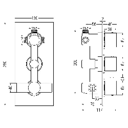 Badekararmatur Innebygd med Regndusj 30 Cm Svart