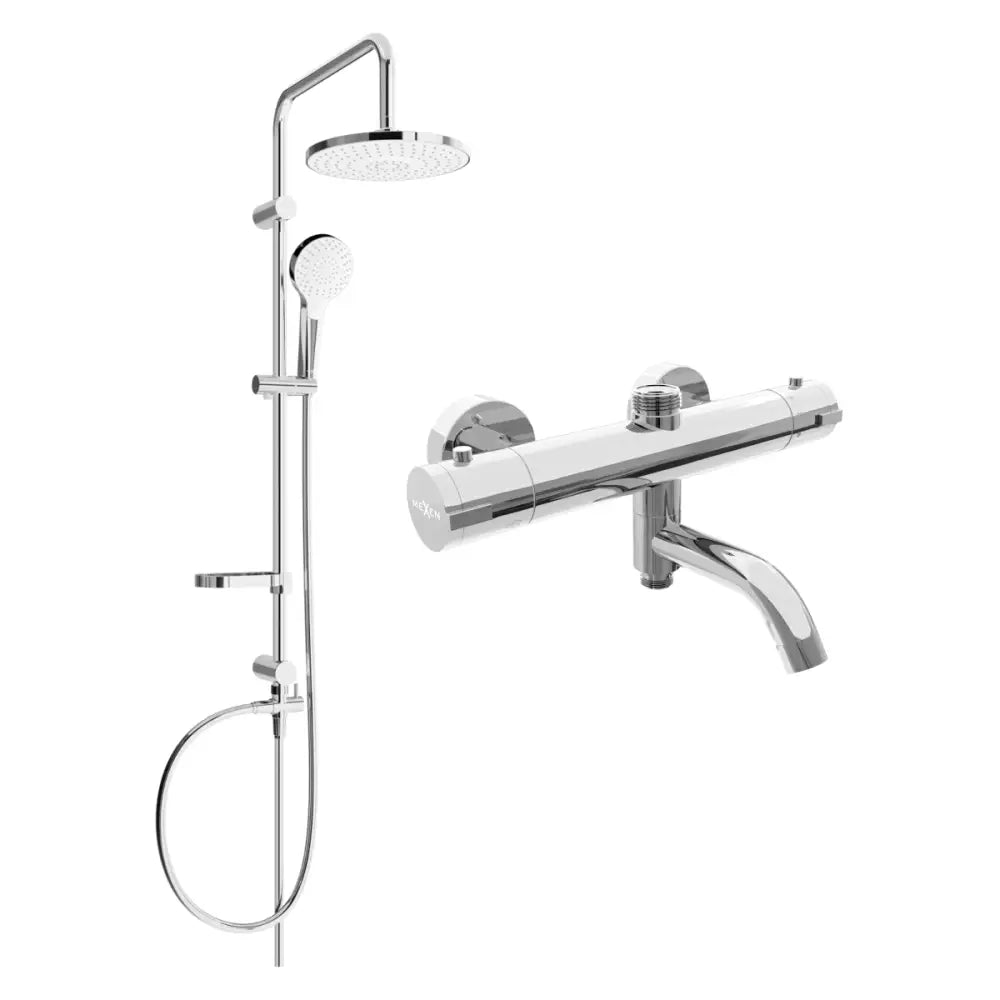 Badekararmatur med Regndusj Dusj- og Badebatteri Kai Krom