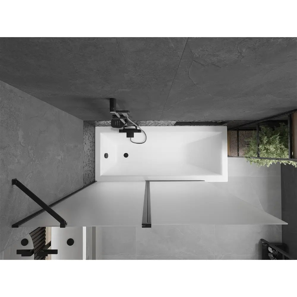 Badekarvegg 1-delt 140x150 Cm Frostet Svart