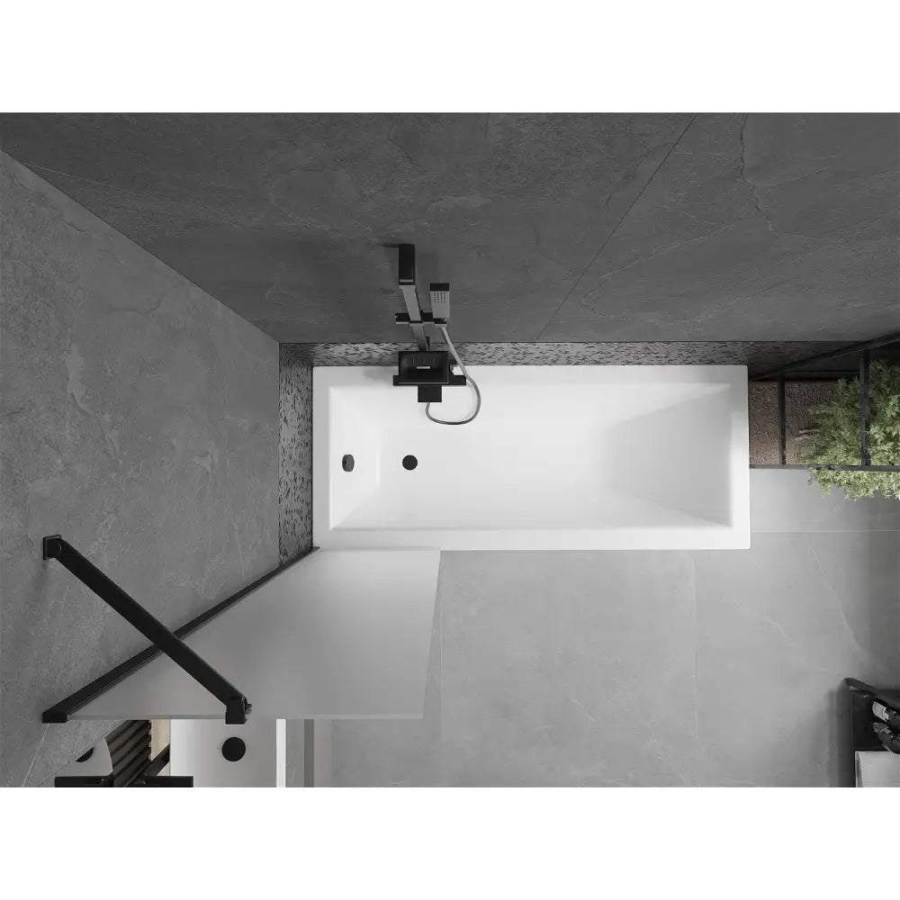 Badekarvegg 1-delt 50x150 Cm Frostet Svart