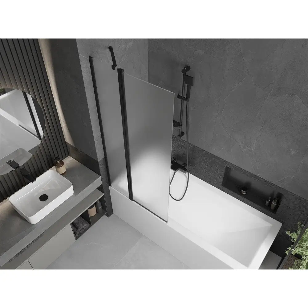 Badekarvegg 1-delt 80x150 Cm Frostet Svart S1