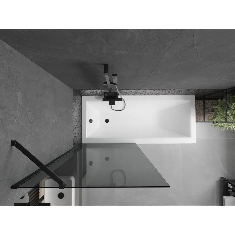 Badekarvegg 1-delt 80x150 Cm Grafitt Svart