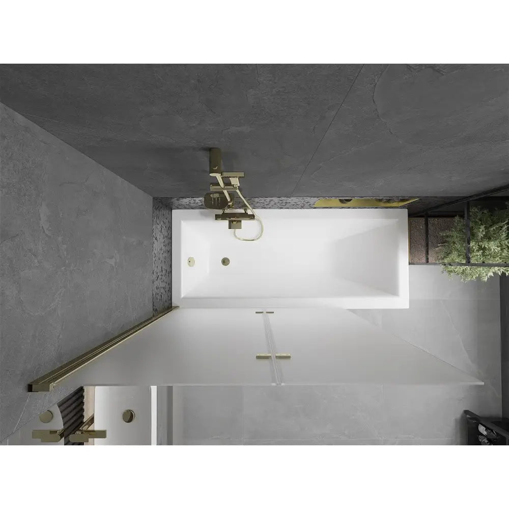 Badekarvegg 2-delt 120x150 Cm Frostet Gull