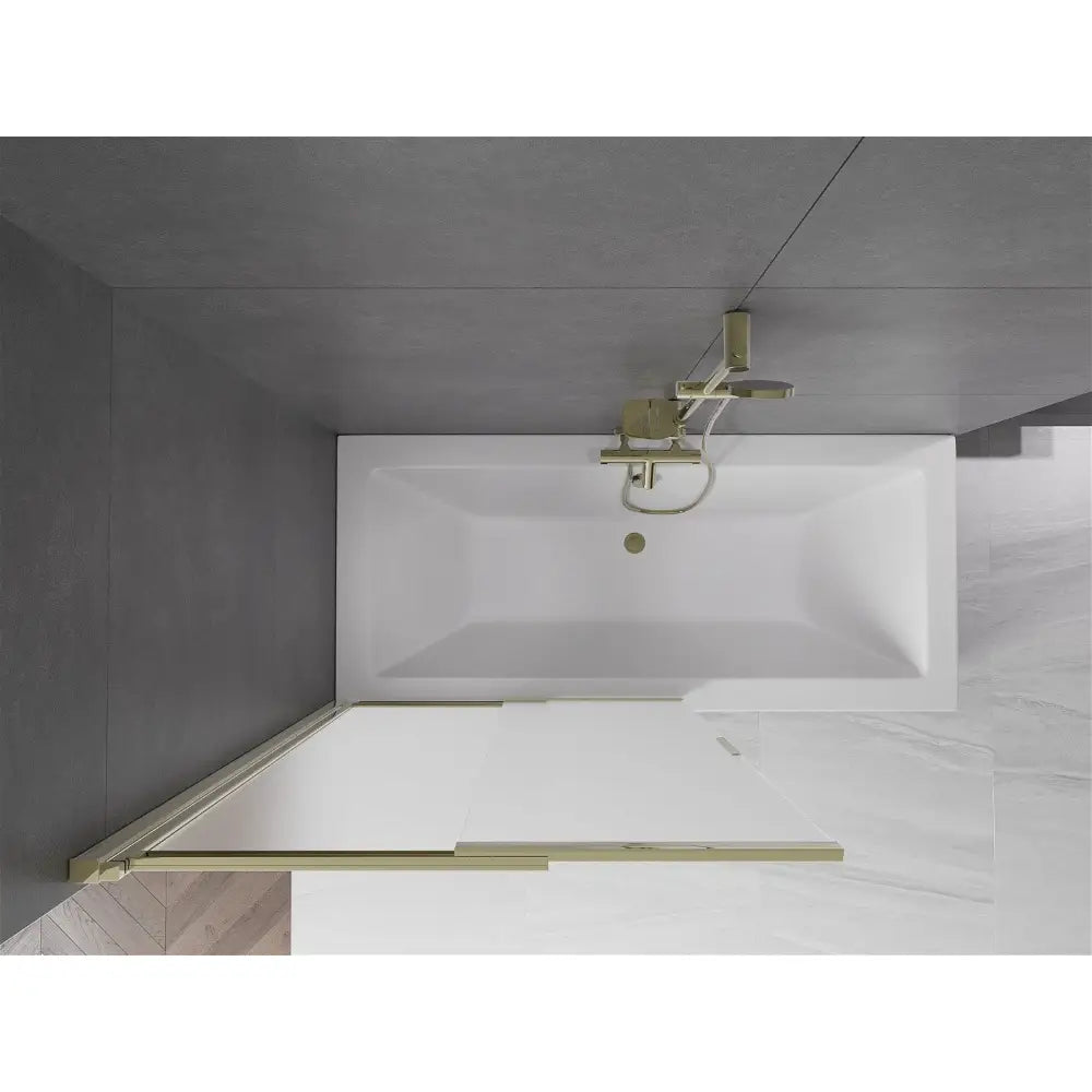 Badekarvegg 2-delt Skyvbar 100x150 Cm Frostet Gull