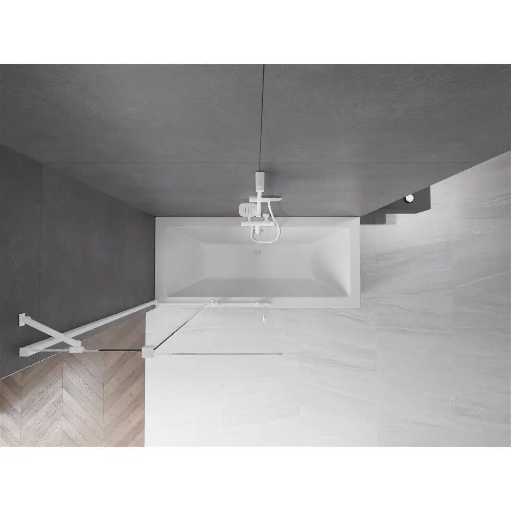 Badekarvegg 2-delt Skyvbar 100x150 Cm Gjennomsiktig Hvit