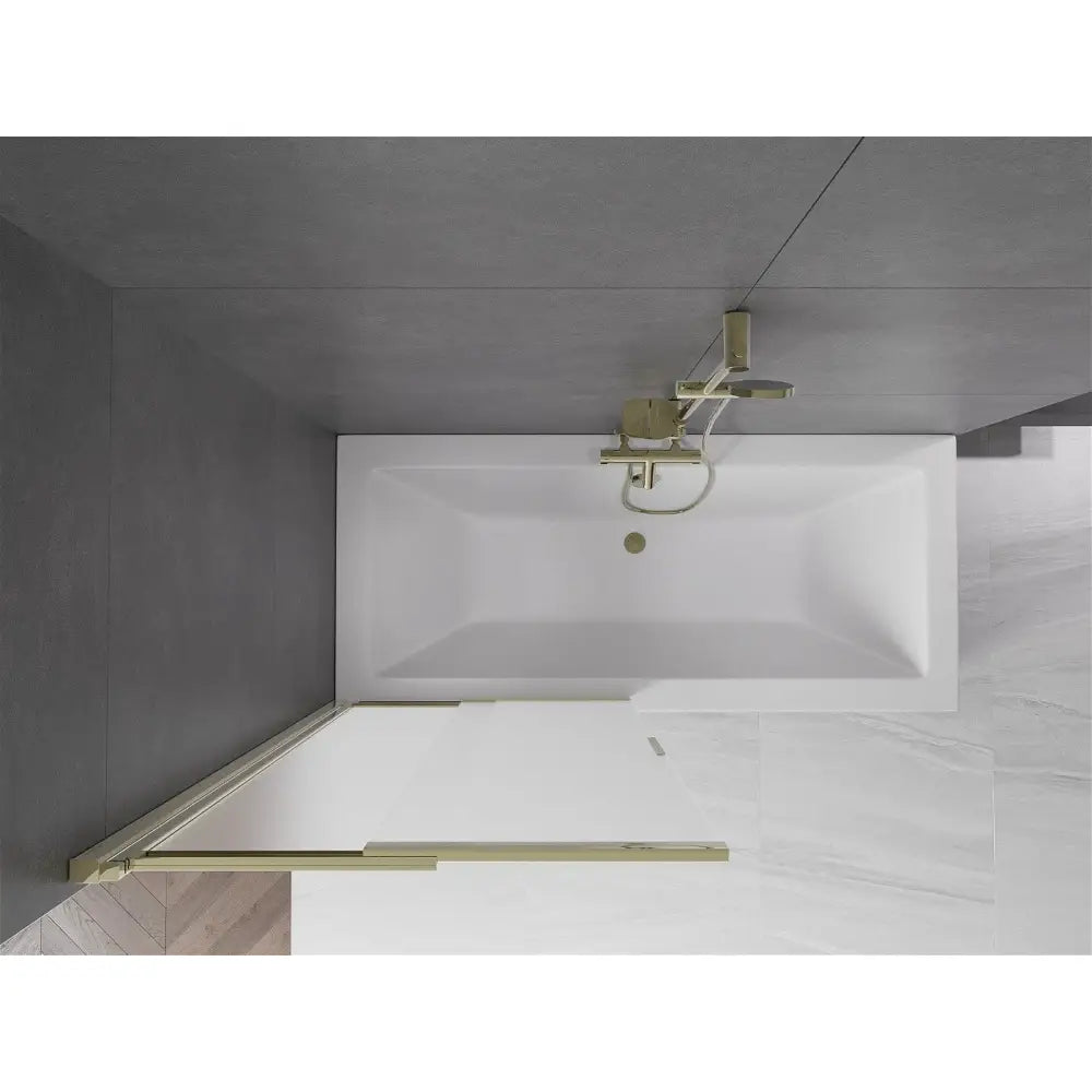 Badekarvegg 2-delt Skyvbar 85x150 Cm Frostet Gull