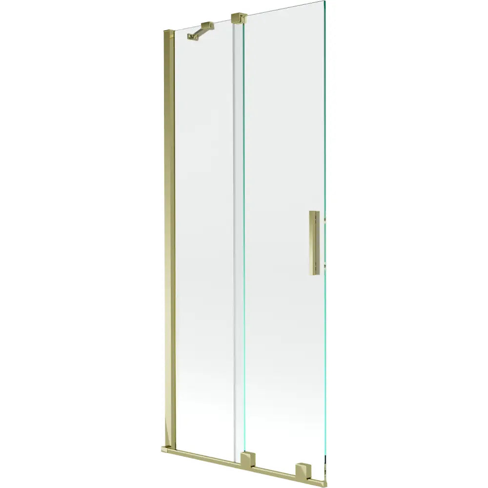 Badekarvegg 2-delt Skyvbar 85x150 Cm Gjennomsiktig Gull