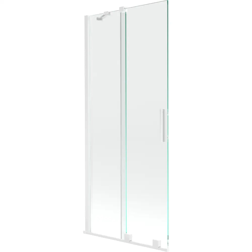 Badekarvegg 2-delt Skyvbar 85x150 Cm Gjennomsiktig Hvit