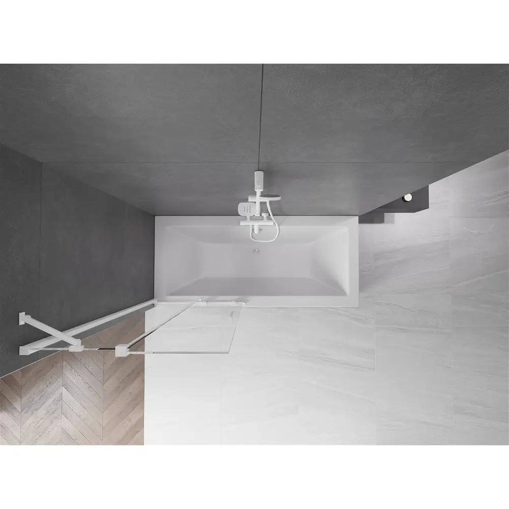 Badekarvegg 2-delt Skyvbar 85x150 Cm Gjennomsiktig Hvit