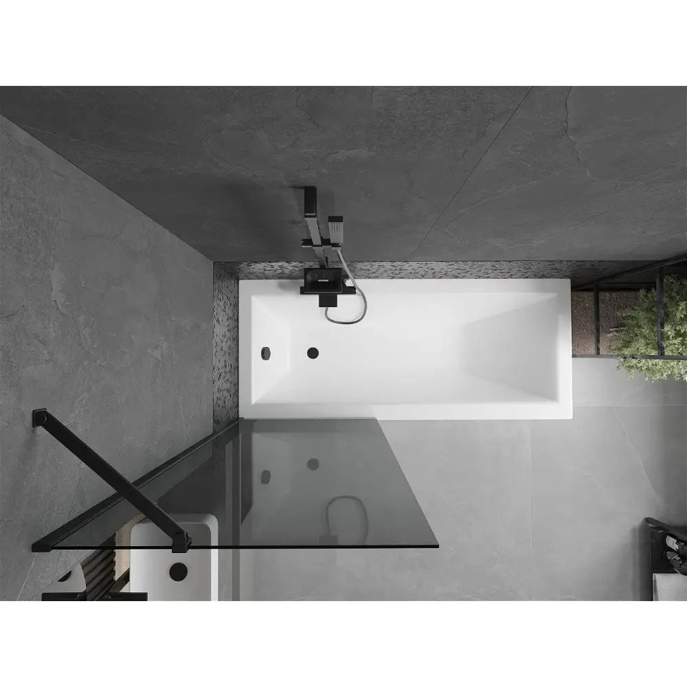 Badekarvegg med én Dør 70x150 Cm Grafitt Svart