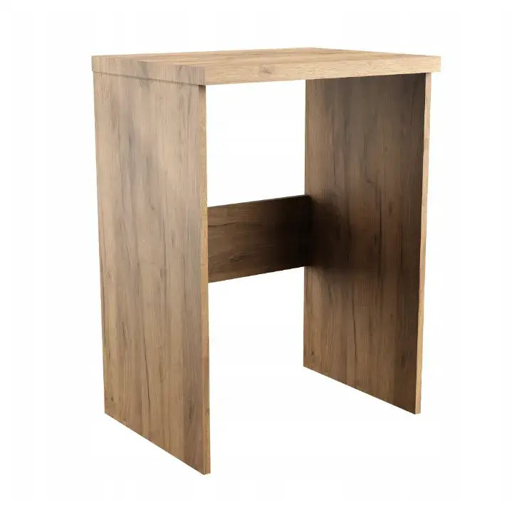 Badstu for Vaskemaskin Baderomsskap Hyller Craft, skrå vinkel som viser lys eikefinish og stabil tverrplate.