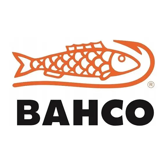 Oransje fisk med fiskekrok i tegnet stil, sentrert over sort tekst på hvit bakgrunn, frontvisning.