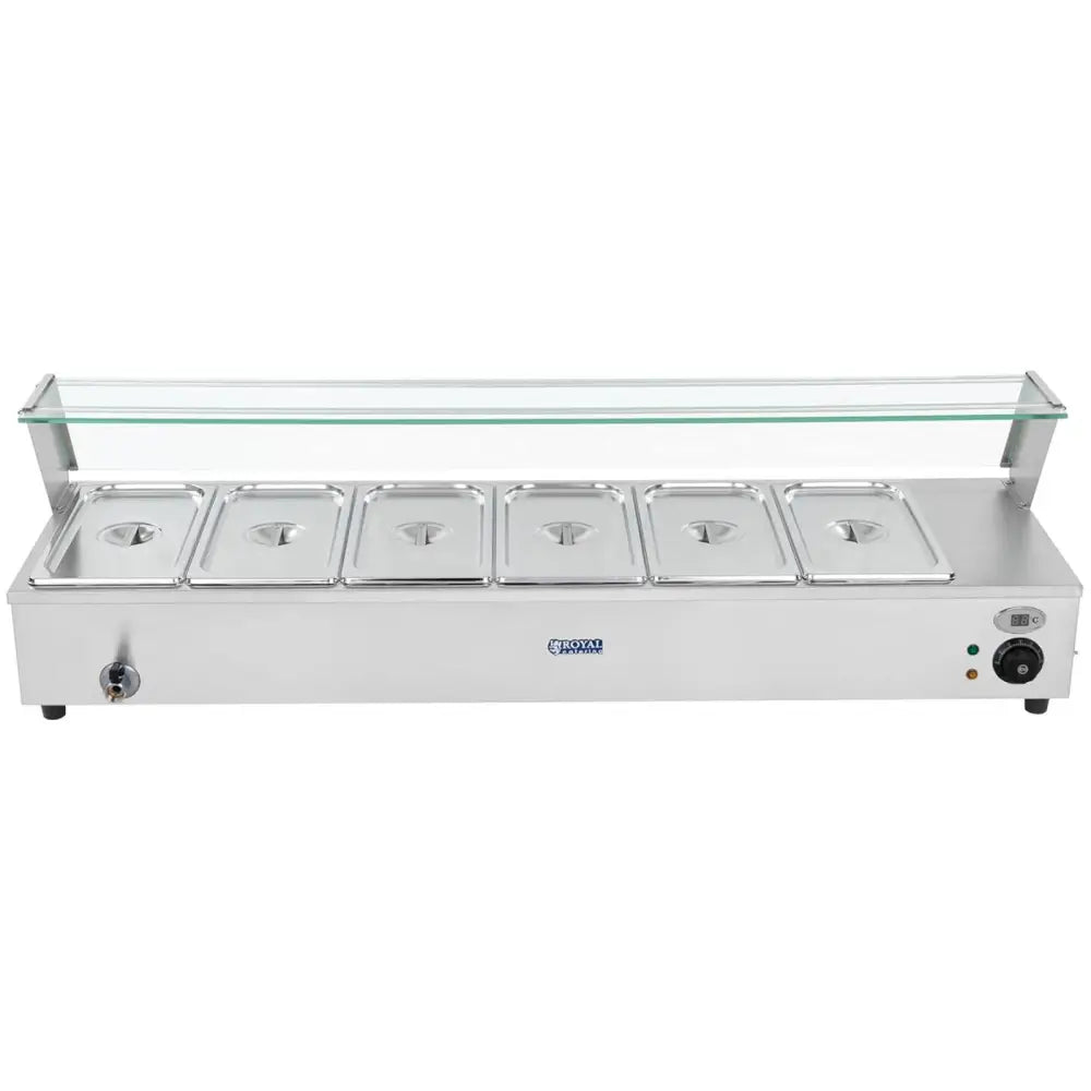 Bain Marie Matvarmer med Kran og Beskyttelse 1800 w 6x Gn 1/3 D. 100 Mm 22.8 l - Produsentens Kode: 1011455