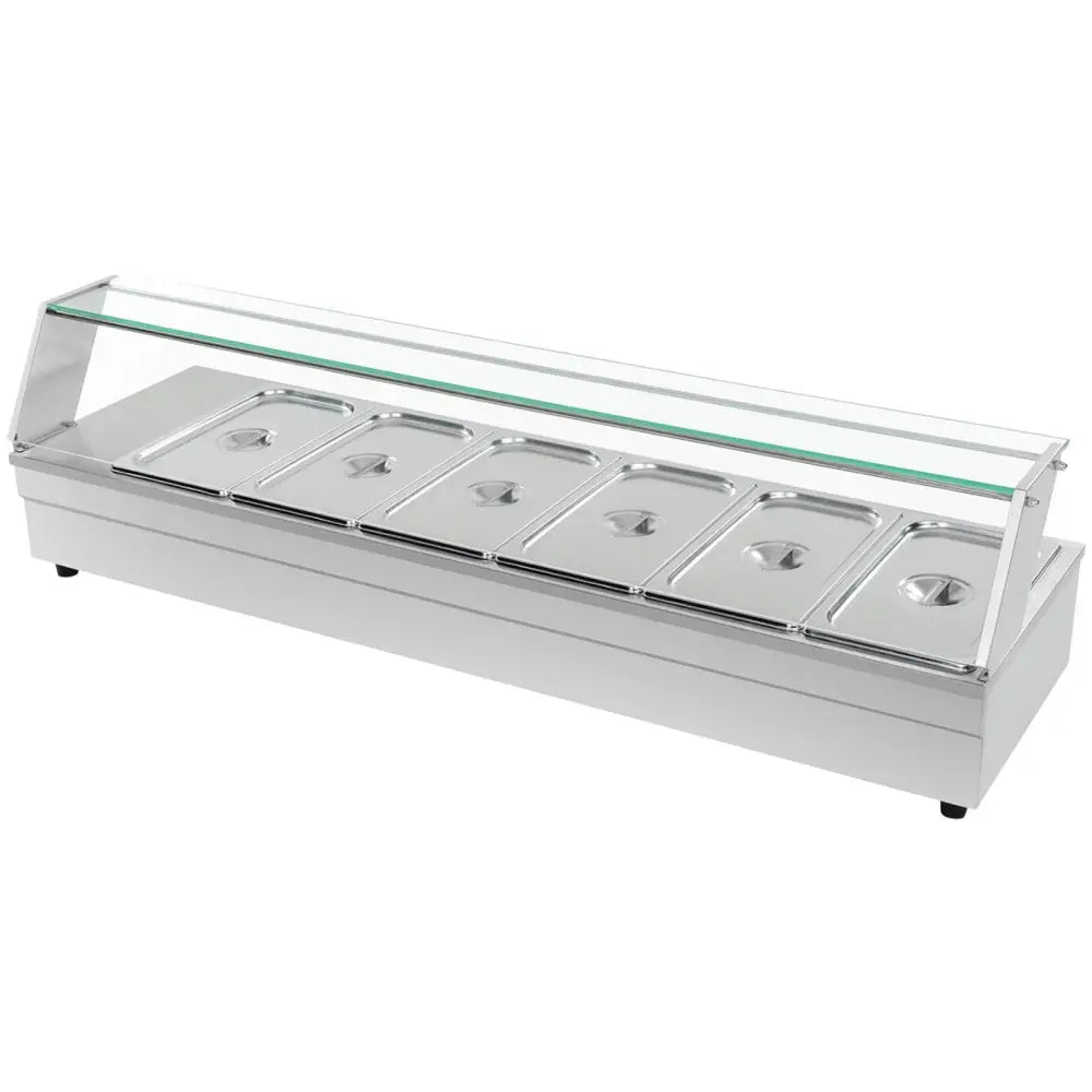 Bain Marie Matvarmer med Kran og Beskyttelse 1800 w 6x Gn 1/3 D. 100 Mm 22.8 l - Produsentens Kode: 1011455