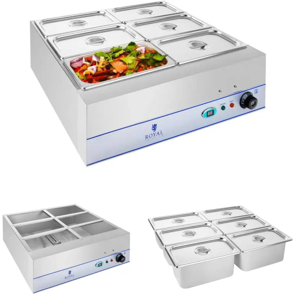 Bain Marie Tørrluftvarmer 6 x Gn 1/3 2000w 230v Royal Catering