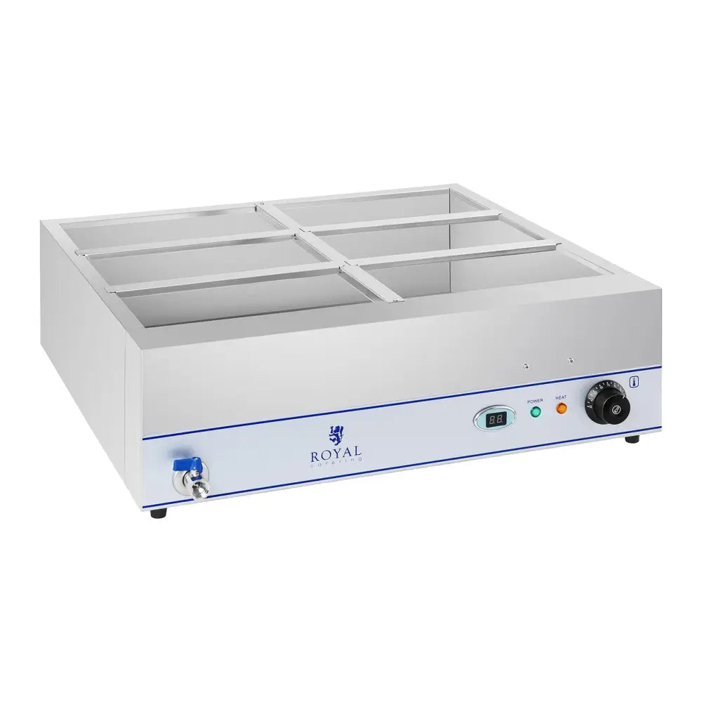 Bain Marie Vannoppvarmer med Tappekran 6 x Gn 1/3 2000w 230v Royal Catering