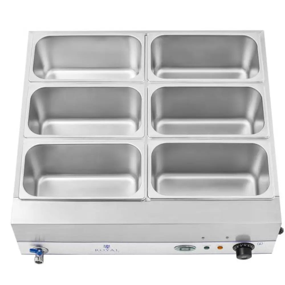 Bain Marie Vannvarmer på Stålbunn 6 x Gn 1/3 2000w 230v