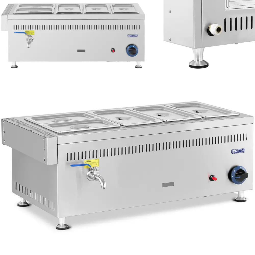 Bain Marie Vannvarmere Gass 0,02 Bar 3300 w 3x Gn 1/3 2x Gn 1/4