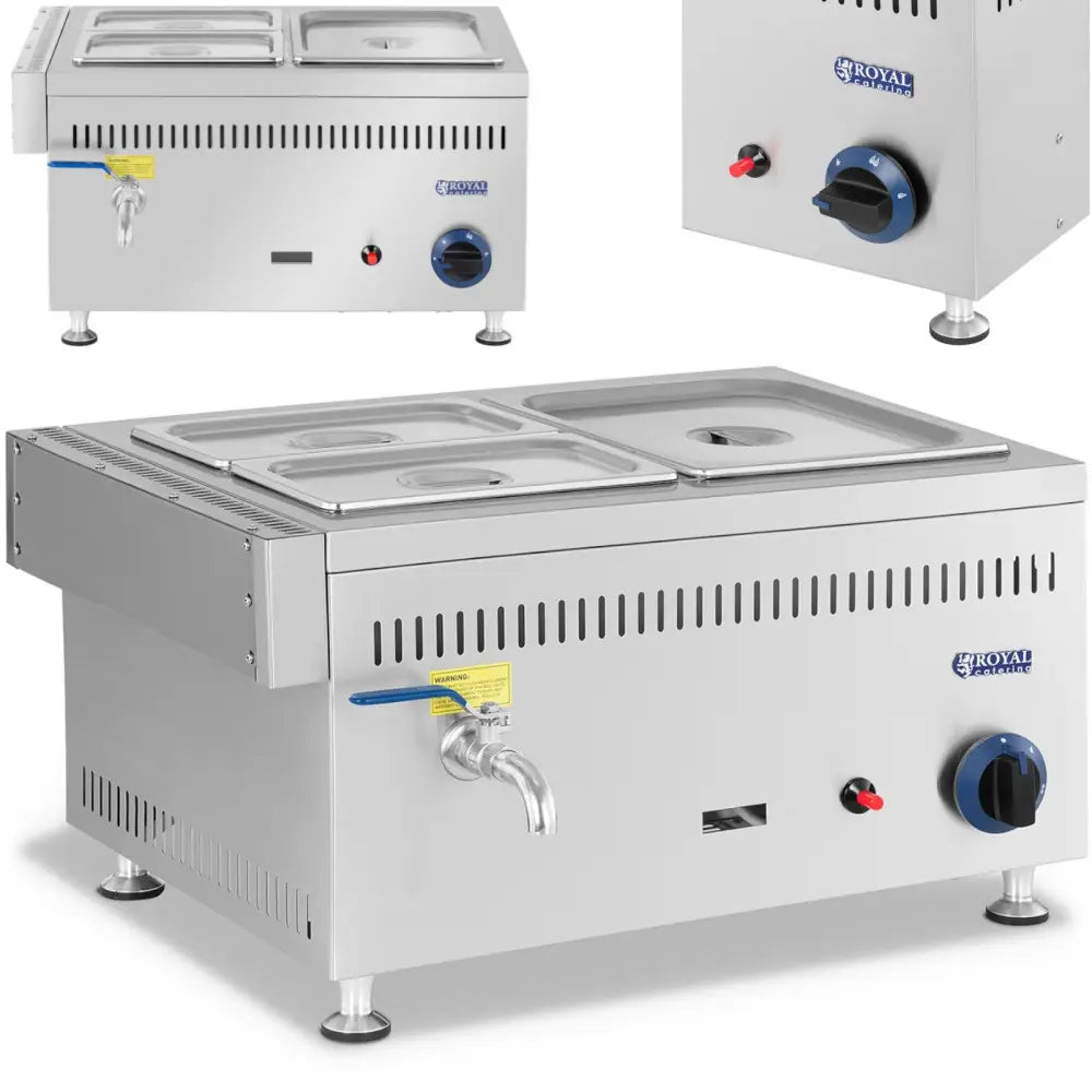 Bain Marie Varmtvannsbeholder Gass 0.02 Bar 3300 w 1x Gn 1/2 2x Gn 1/4