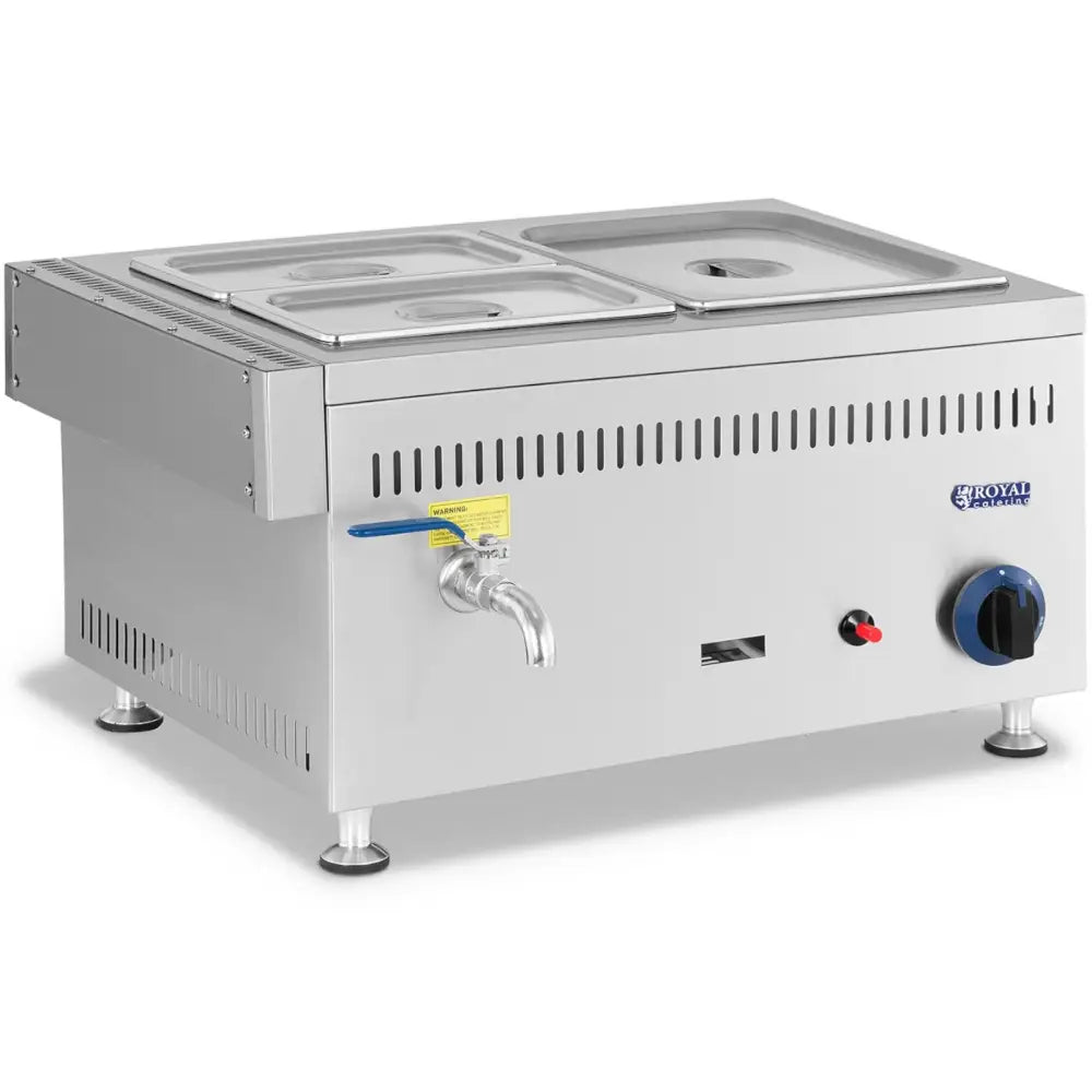 Bain Marie Varmtvannsbeholder Gass 0.02 Bar 3300 w 1x Gn 1/2 2x Gn 1/4