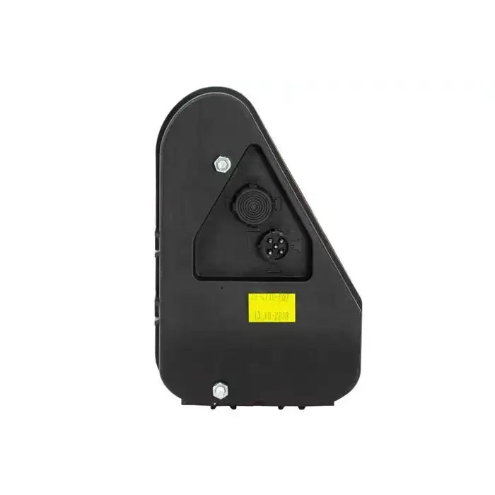 Baklys Venstre Aspöck Earpoint III, forsidebilde av svart deksel med to koblingspunkter og gul etikett.