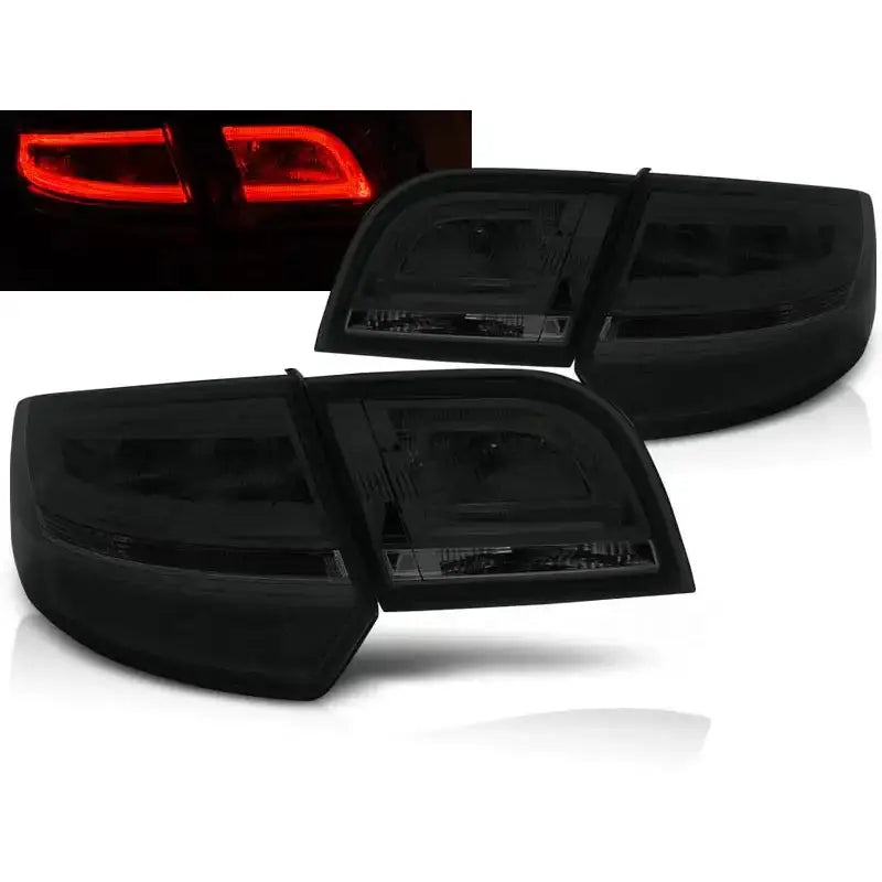 Baklykter Audi A3 8P 04-08 Sportback Smoke Led V2 med mørktonet design og rød LED-lys.