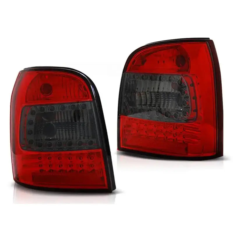 Baklykt Audi A4 94-01 Avant Red Smoke LED sett, vist fra siden med synlige LED-elementer.