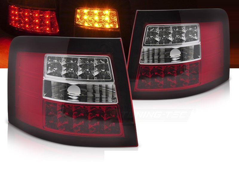 Baklykter med LED-teknologi for Audi A6 Avant C5 i rød og hvit finish nærbilde