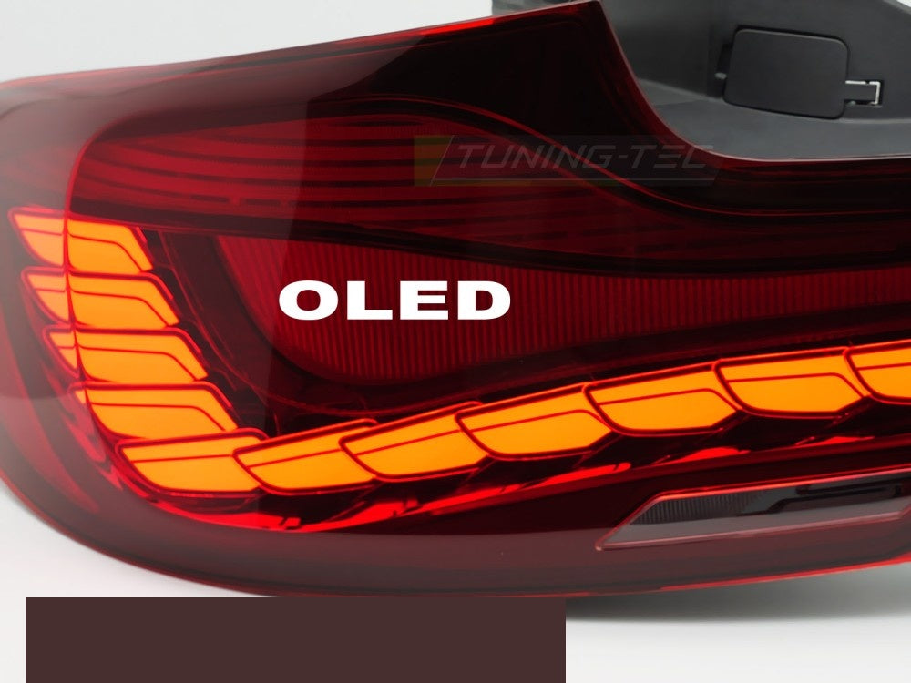 BMW 2-Serie F23 Cabriolet OLED baklykter rød montert på bil bakfra