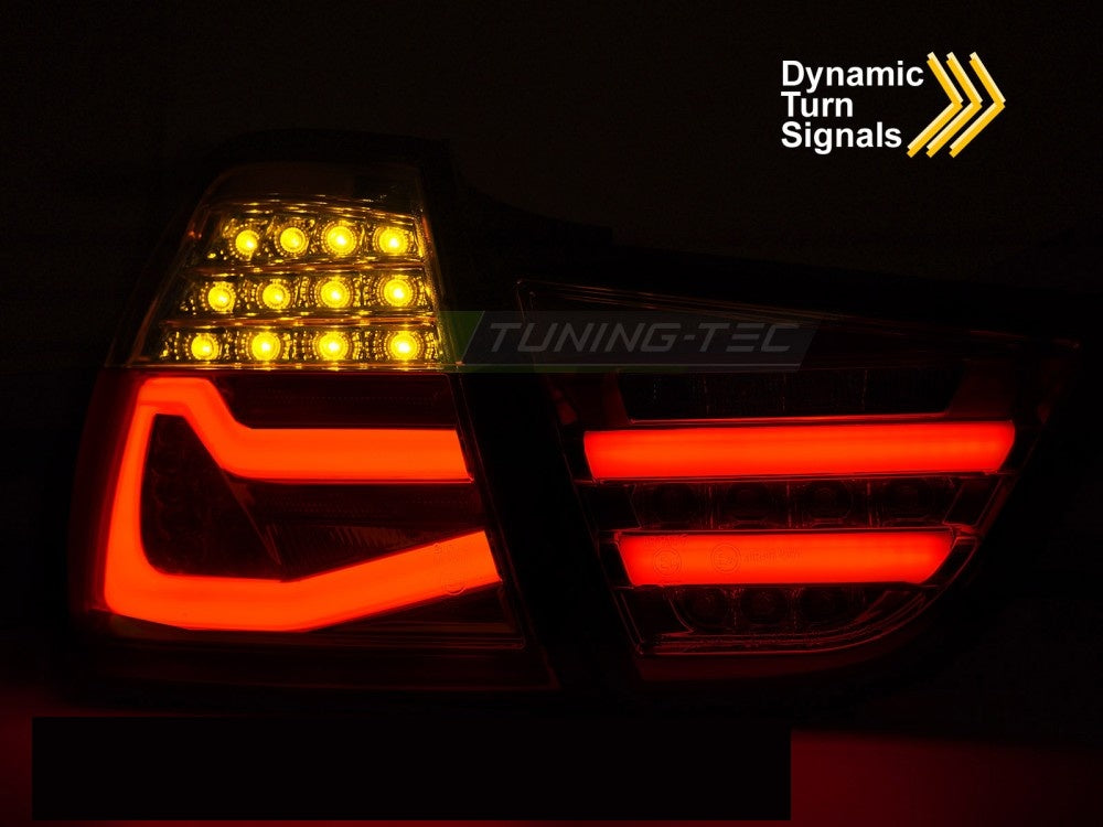 BMW E90 baklykt med LED-bar og dynamisk blinklys i svart utførelse