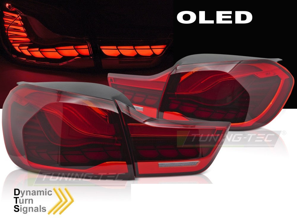 Baklykter BMW F32 Coupé OLED sekvensiell dynamisk blinklys rød nærbilde