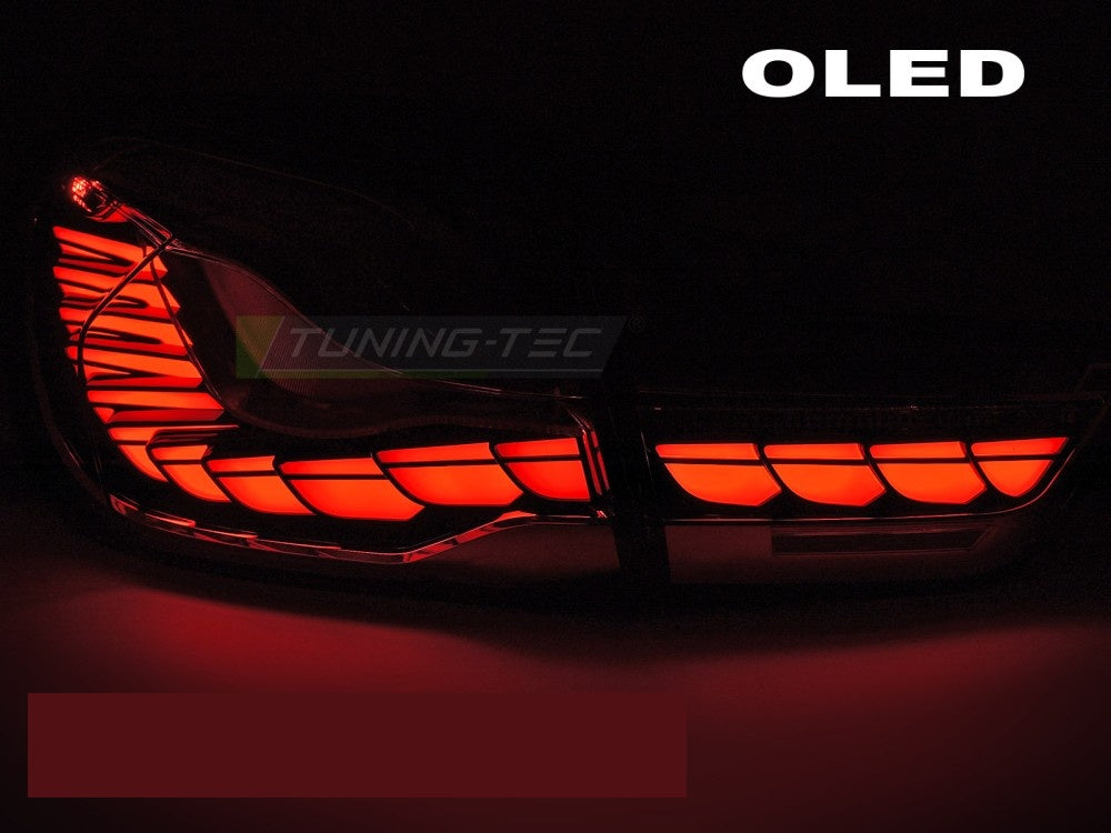 BMW 4-Serie F82 M4 OLED baklykter røde LED montert på bil
