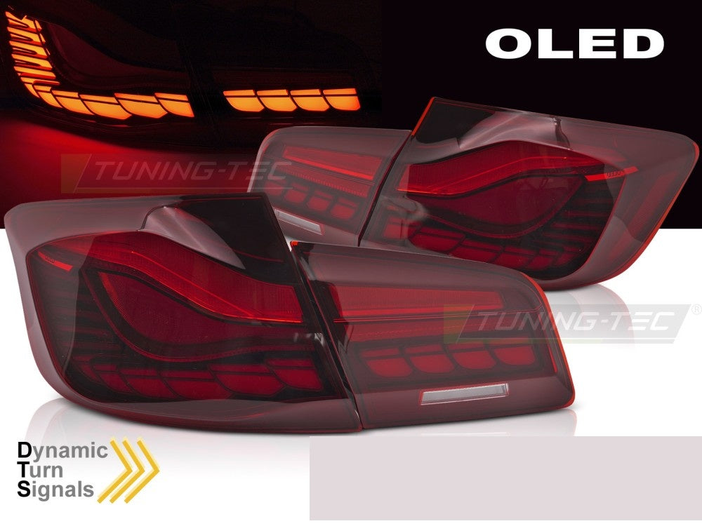 Baklykter BMW F10 2010–2016 OLED dynamisk blinklys rød – nærbilde høyre side