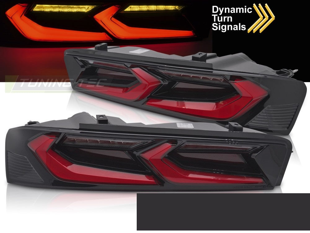 Chevrolet Camaro baklykter LED rød svart design nærbilde høyre side LDCT07