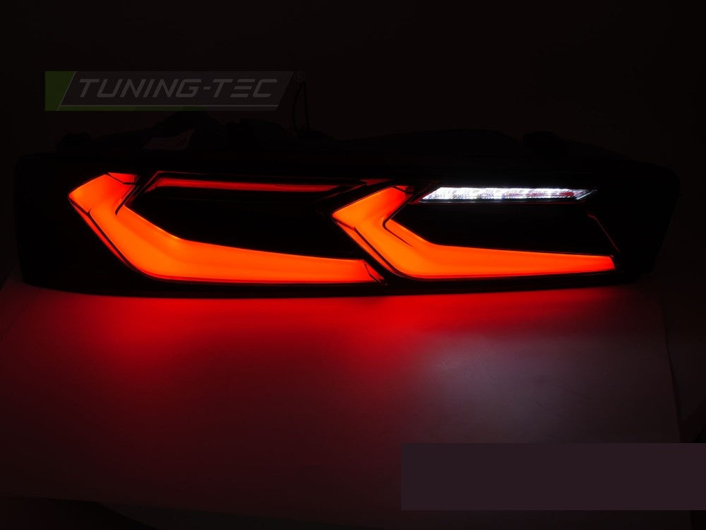 Detaljbilde smoke baklykter Chevrolet Camaro med LED-elementer svart hus