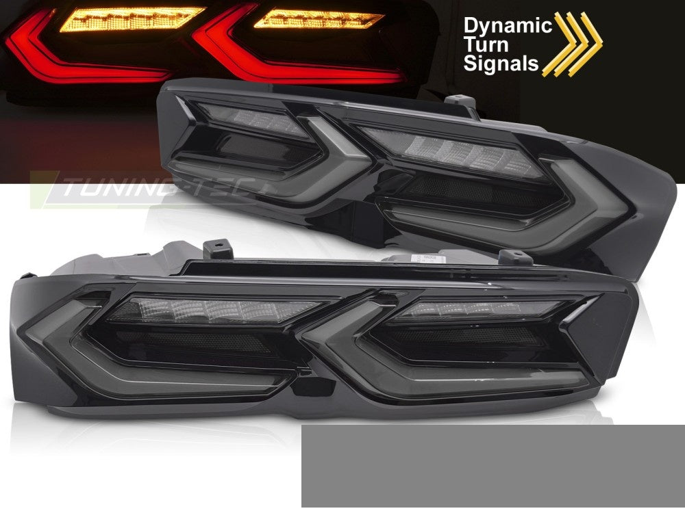 Smoke baklykter Chevrolet Camaro LED svart finish nærbilde høyre side
