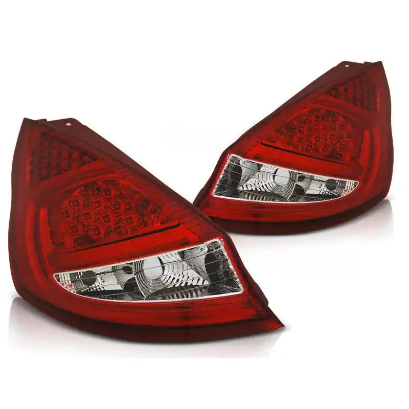 Baklykt Ford Fiesta MK7 08-12 HB Red White Led med sekskantmønster og reflekterende detaljer.