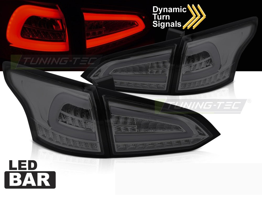 Sekvensiell LED baklykt smoke-finish montert på Ford Focus MK3 SW