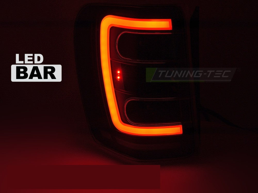 Jeep Grand Cherokee WJ LED baklykter klart glass og svart innfatning sett bakfra