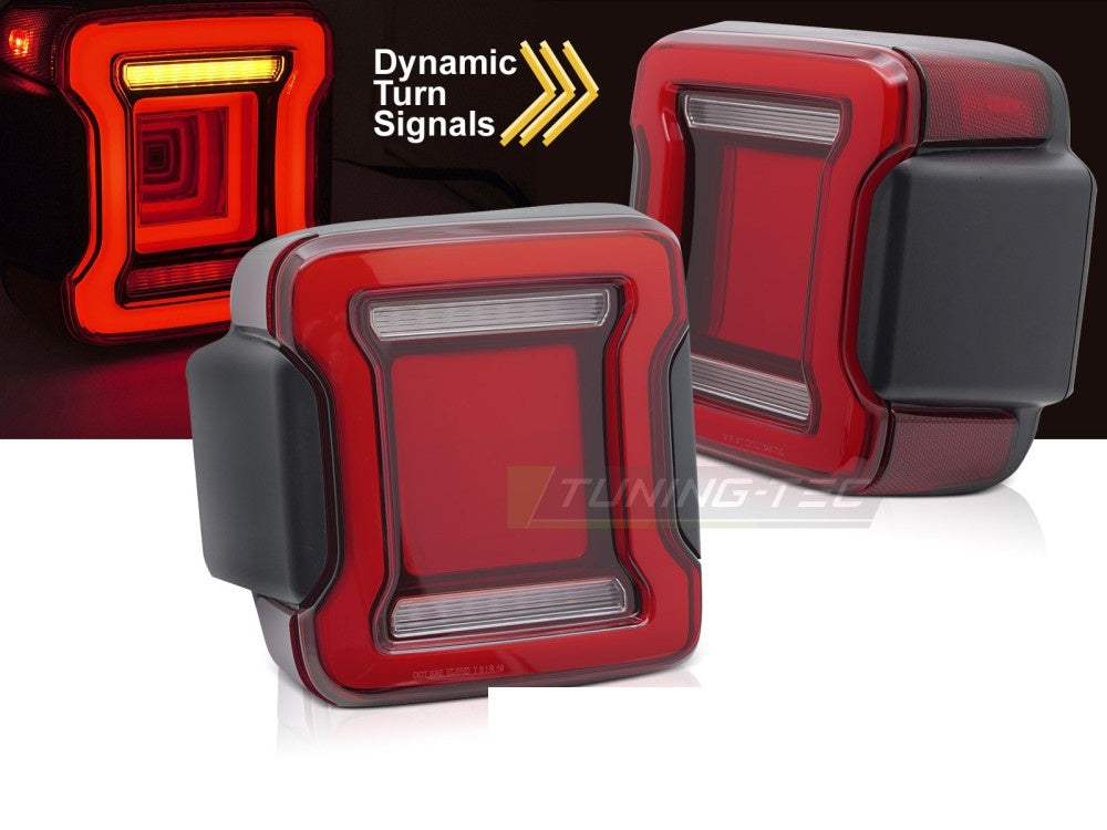 Baklykter Jeep Wrangler JL LED rød finish detaljbilde LDCH34