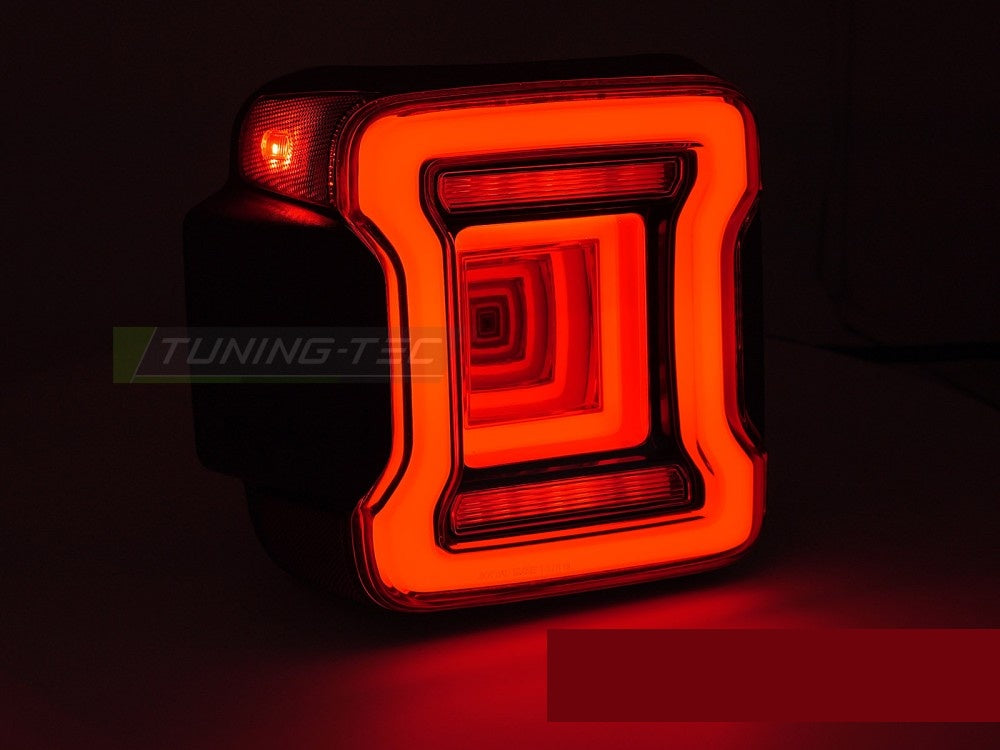 Smoke LED-baklykter for Jeep Wrangler JL montert på bil nærbilde