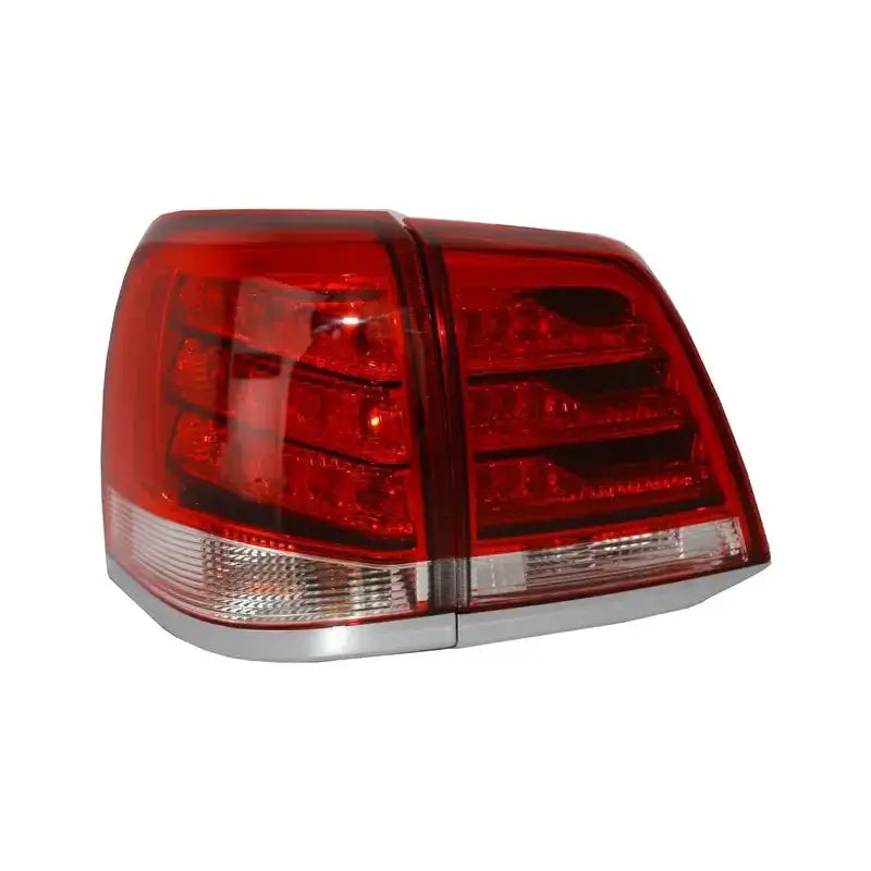 Baklykt Led/Rød Klar for Toyota Land Cruiser J200, skrå bakside med horisontale linjer og lyse detaljer.