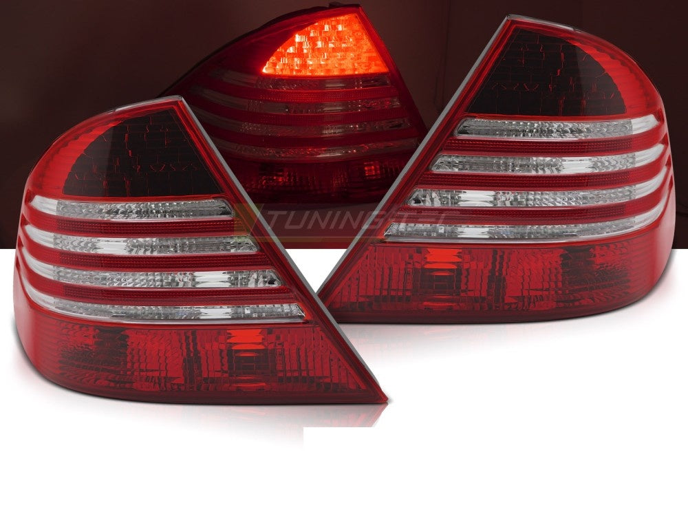 Nærbilde av LED baklykter i rød/hvit for Mercedes W220 1998–2005
