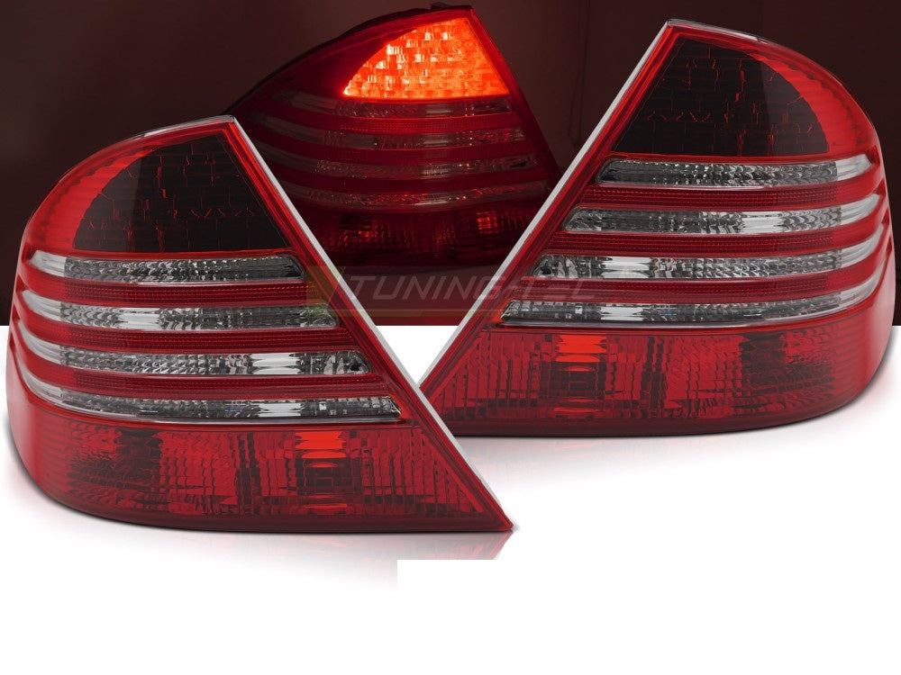 Smoke LED-baklykter for Mercedes W220 1998–2005 nærbilde av rød LED-stribe