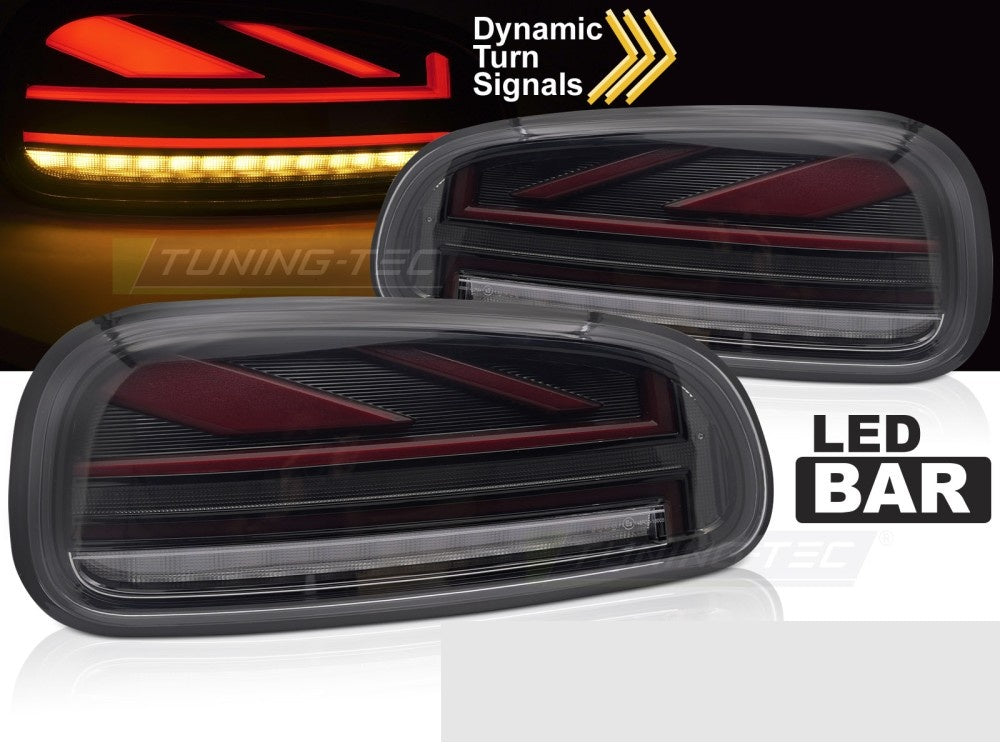 Smoke LED baklykter Mini Clubman F54 nærbilde av tonet glass og LED-striper