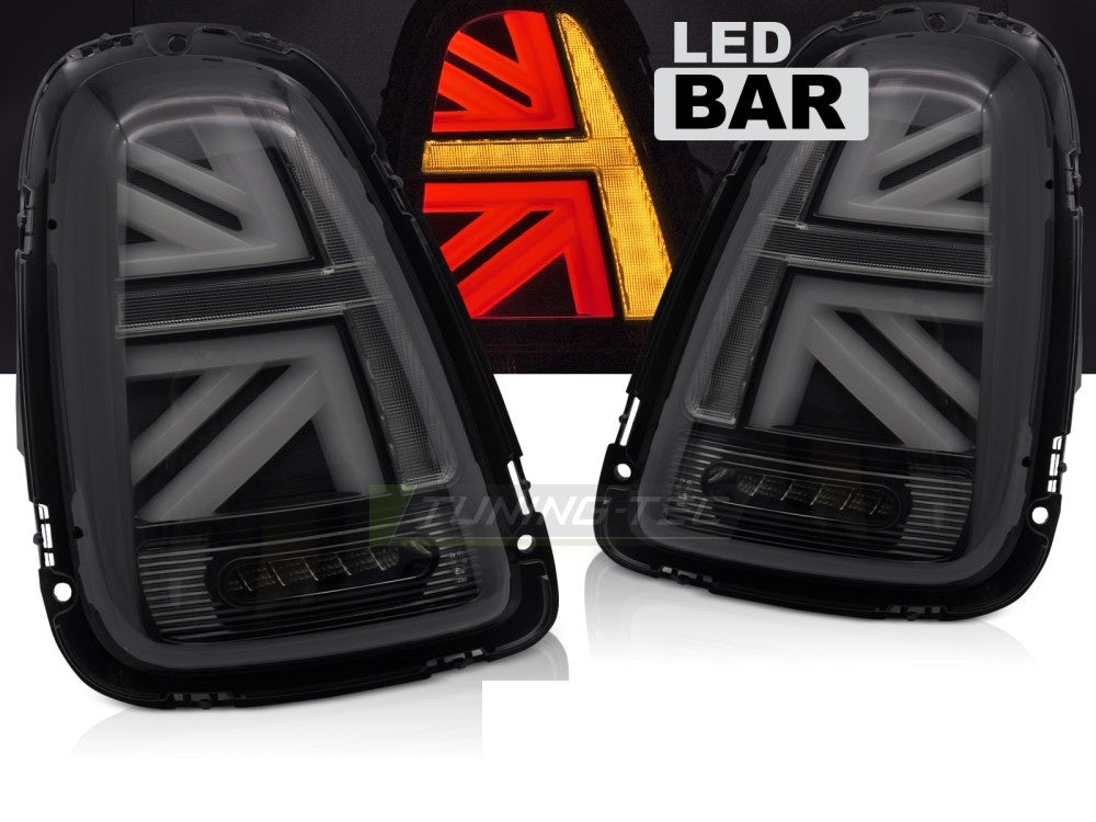Smoke LED baklykter Mini Cooper R56 montert med tonet glass nærbilde