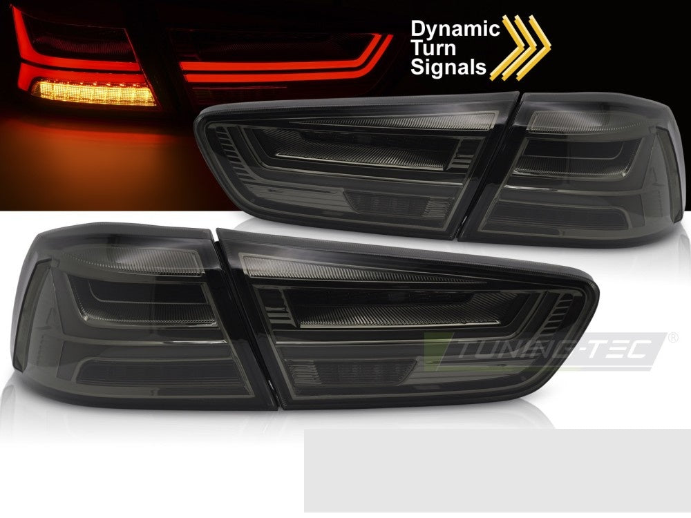Smoke LED baklykter montert på Mitsubishi Lancer Evolution X tonet finish
