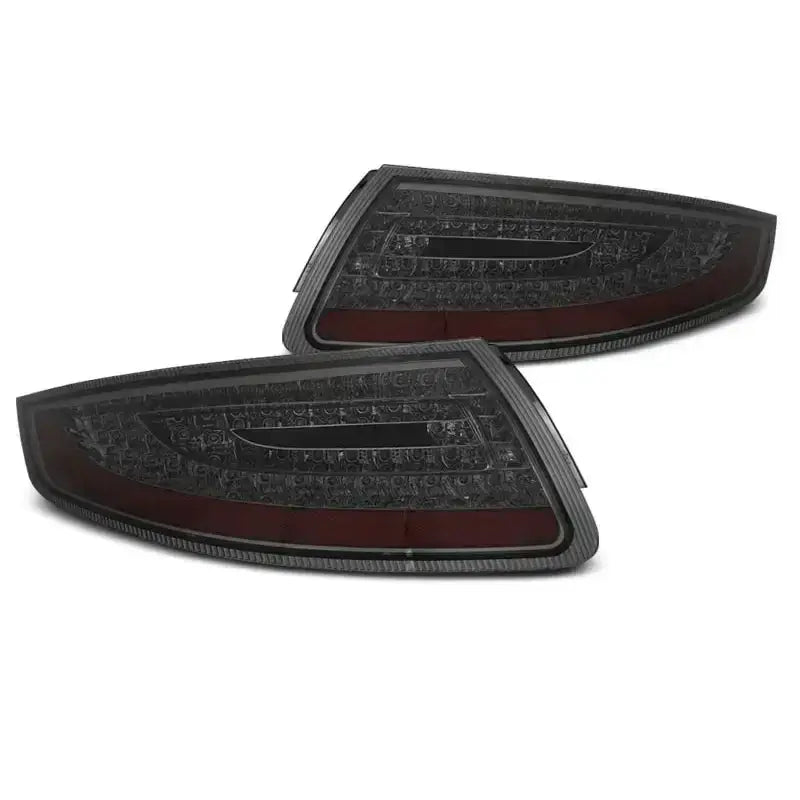 Baklykt Porsche 911 997 04-09 Smoke LED sett med to sotede lykter og synlige LED-elementer.