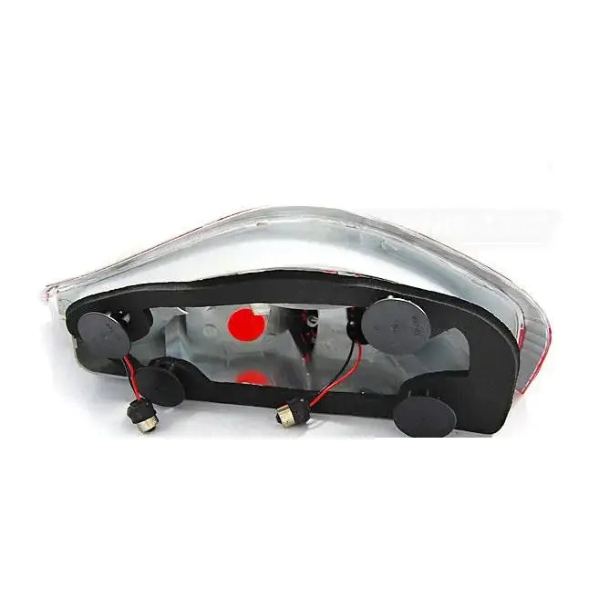 Baklys Porsche Boxster 96-04 LED sett vist fra undersiden med sorte festepunkter og ledninger.