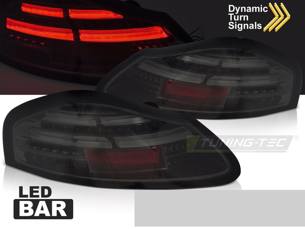 Porsche Boxster 986 LED-baklykter smoke-glass detaljbilde av LED bar-lysstripe
